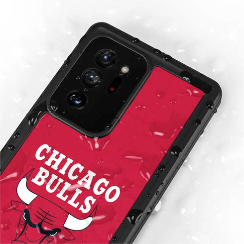 NBA Chicago Bulls Red Distressed Galaxy Note20 Ultra 5G Waterproof Case